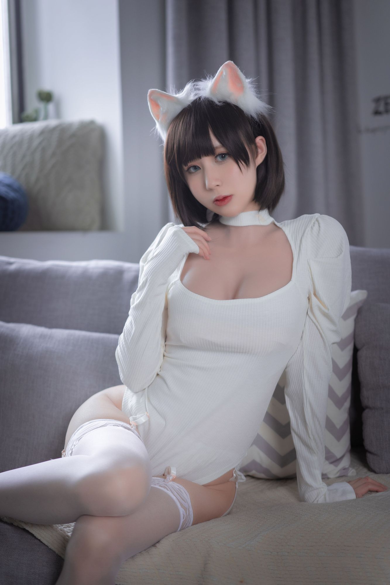 No.004-白猫白色连体衣 [30P]-次元堂
