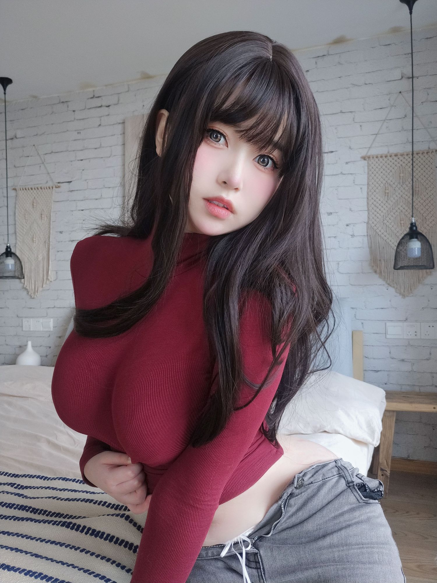 No.009-红色毛衣的丰满妹妹 [101P]-次元堂