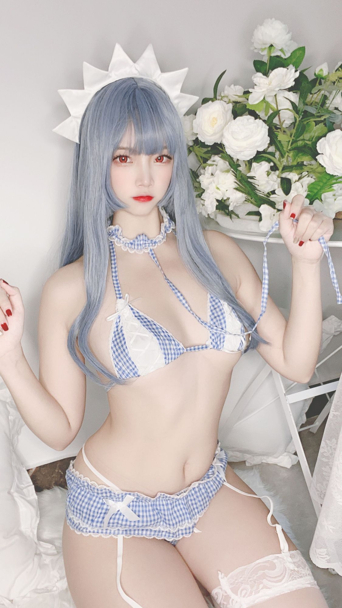 No.089-私房自拍蓝格比基尼女仆 [40P]-次元堂