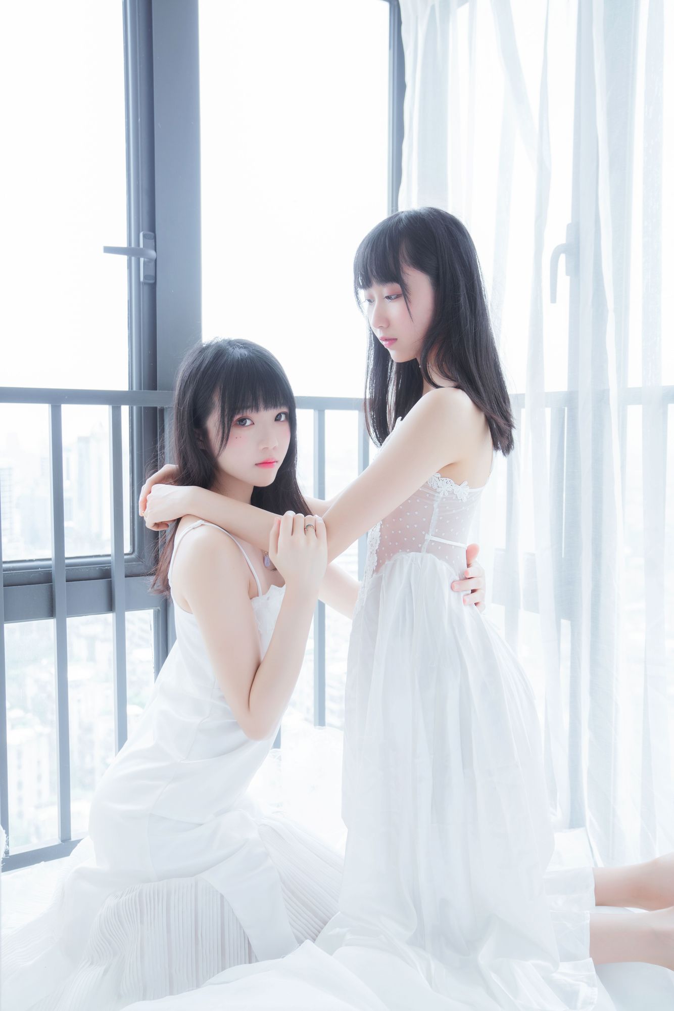 No.095-朝(白裙×白裙) – 桜桃喵&木绵绵OwO [58P]-次元堂