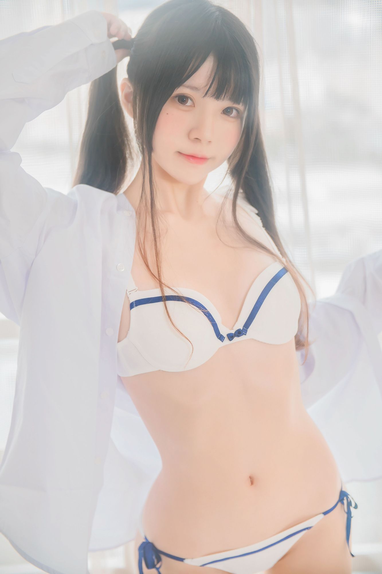 No.096-桜桃未熟 白衬衫双马尾 [47P]-次元堂