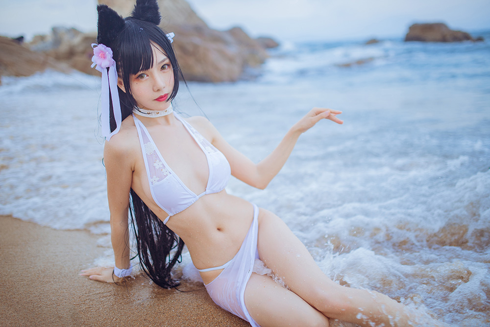 不呆猫 粉色衬衣女友COSPLAY图片包合集-次元堂