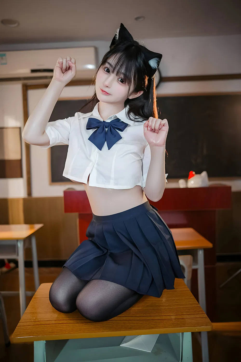 桜井宁宁 失眠冲剂 JK猫耳[96P1V-674M]-次元堂