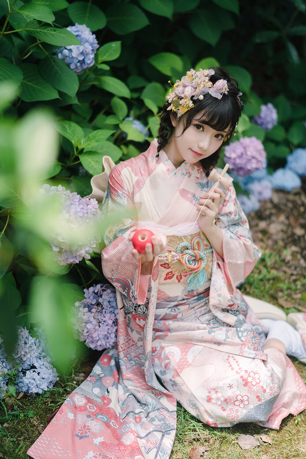 花柒Hana 绣球花和服[18P-437MB]