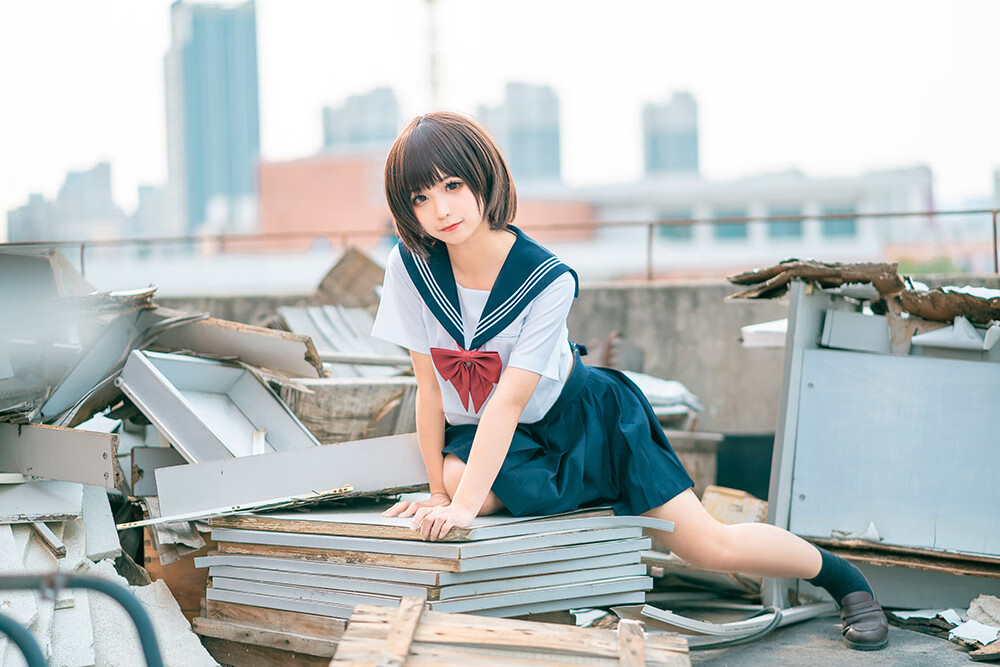 蠢沫沫 天台JK [40P-443MB]