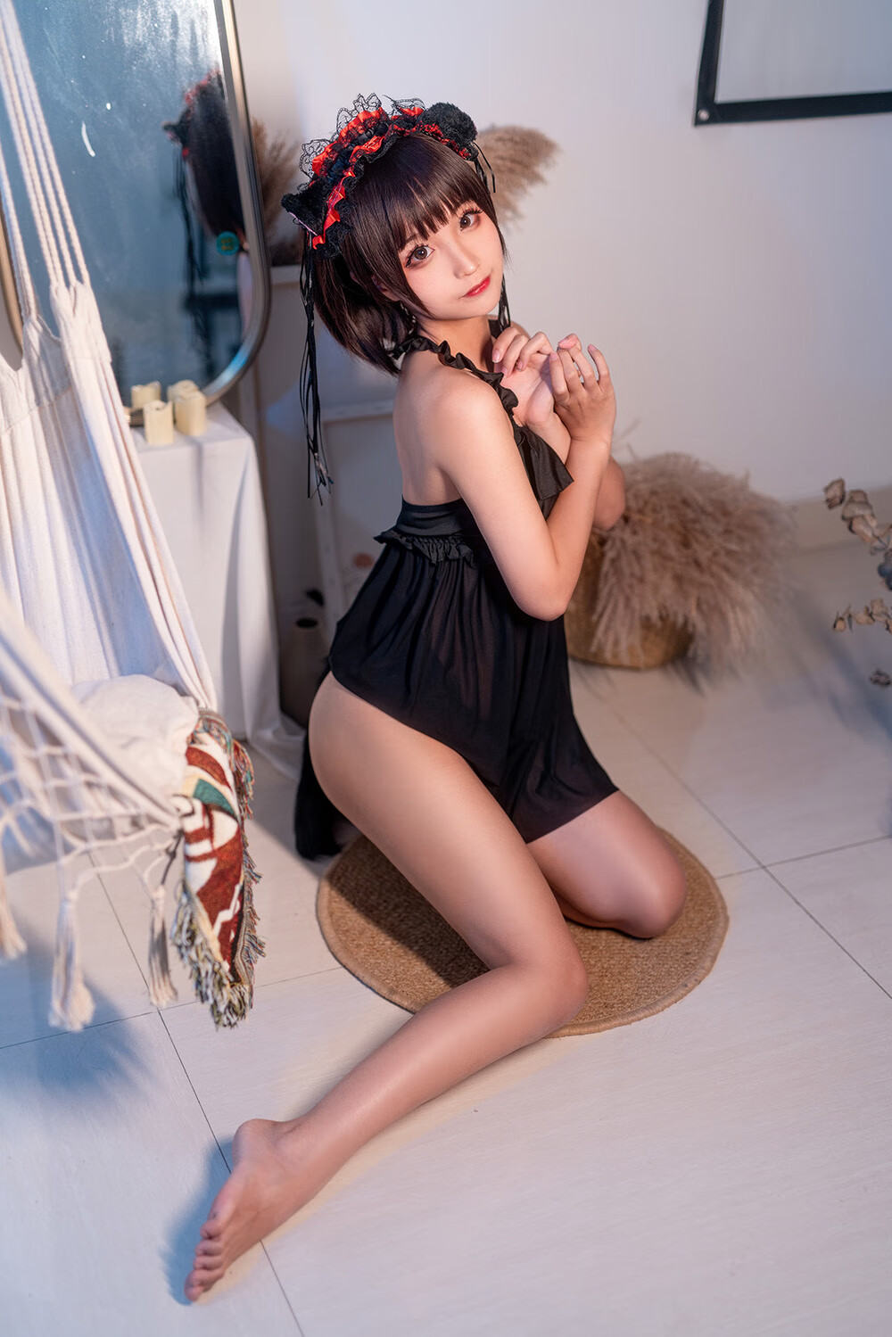 蠢沫沫 黑睡裙 [40P-523MB]