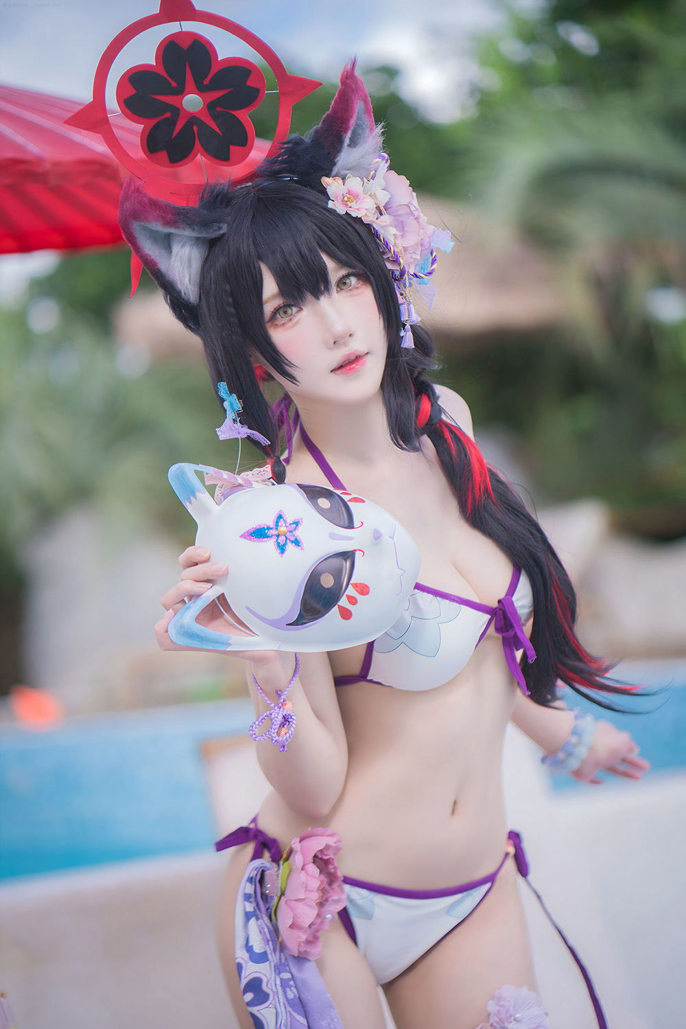 阿包也是兔娘 蔚蓝档案 狐坂若藻 水着[32P-187M]-次元堂