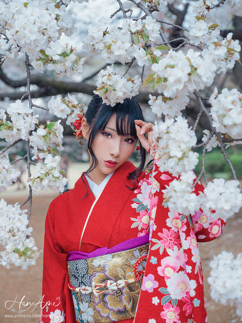 雨波_HaneAme 赤紅和服2