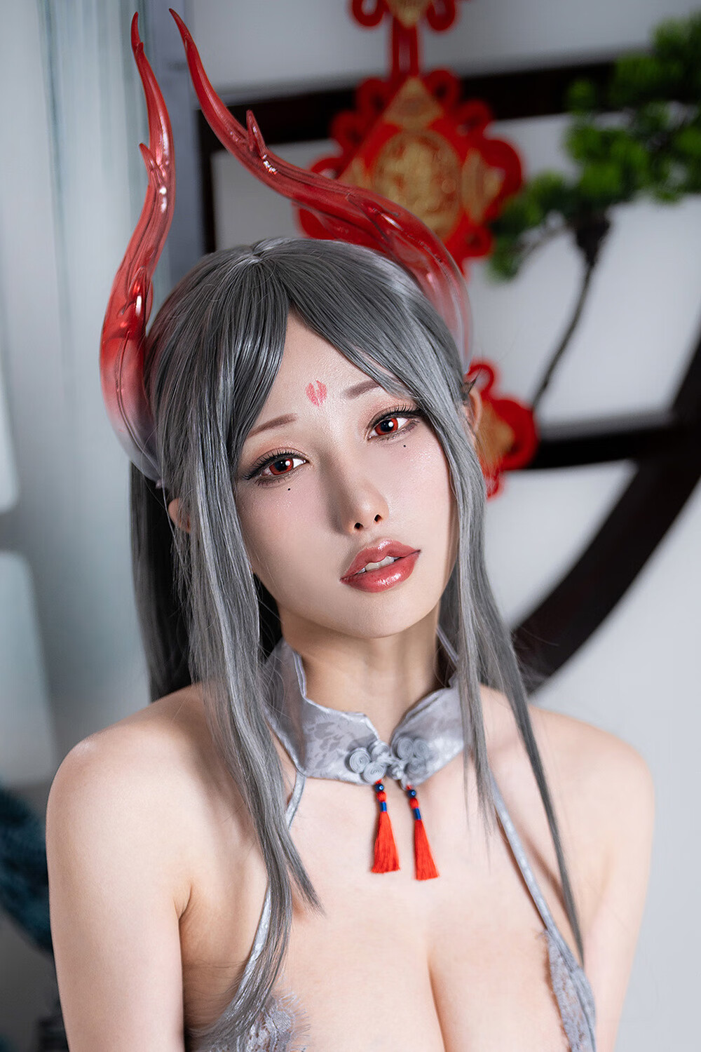 雨波_HaneAme Original Dragon Qipao 銀寅龍姬[29P-95M]