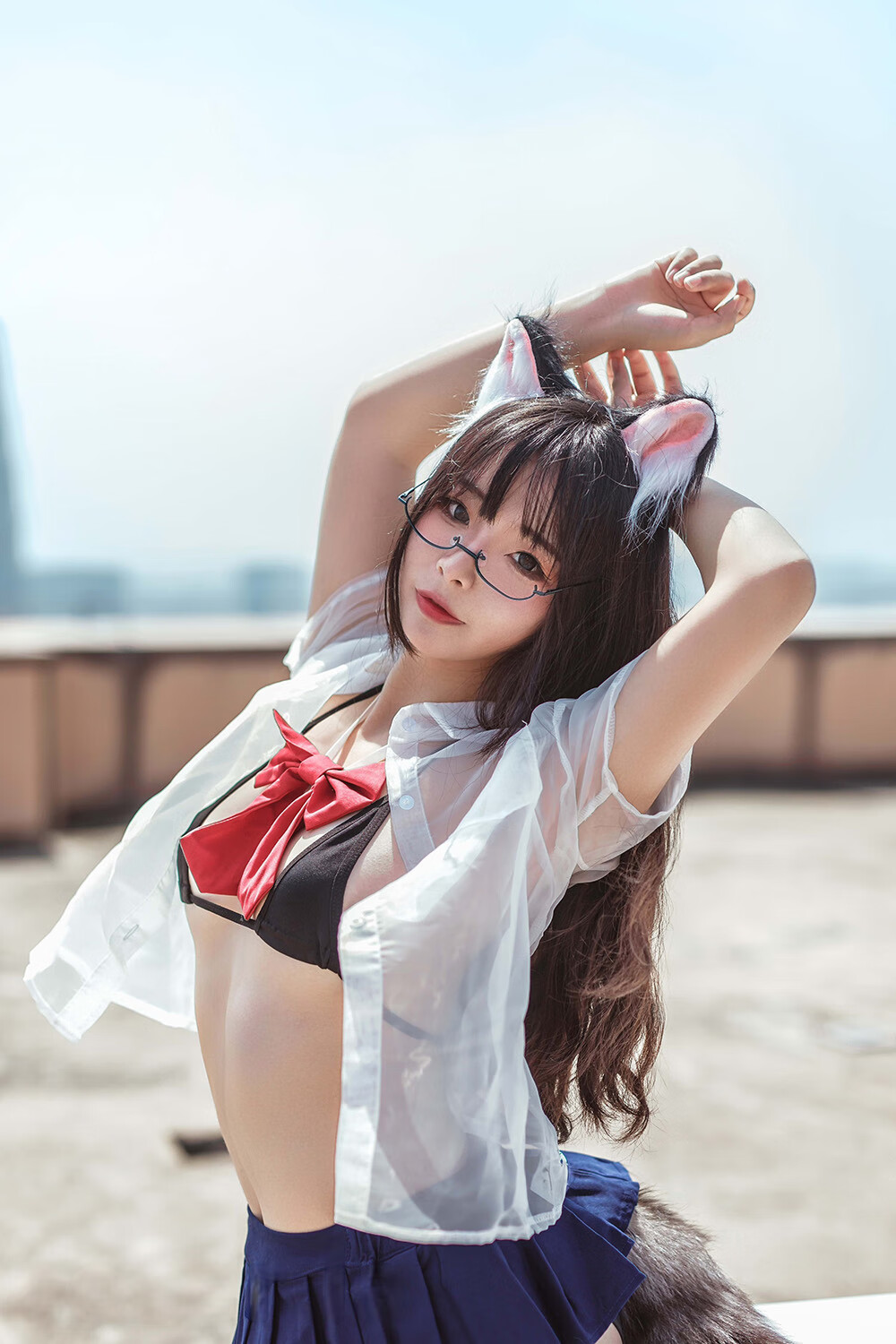 yuuhui玉汇 (Kokuhui) 天台猫猫+黑犬机器人女友[32P-151M]