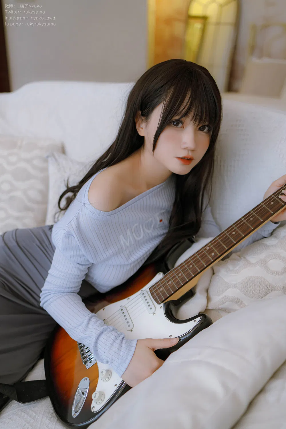 Nyako喵子 吉他妹妹 连衣裙[71P1V-712M]-次元堂