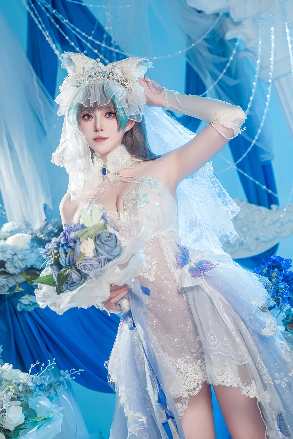 Natsuko夏夏子  碧蓝航线 柴郡婚纱[70P-625M]-次元堂